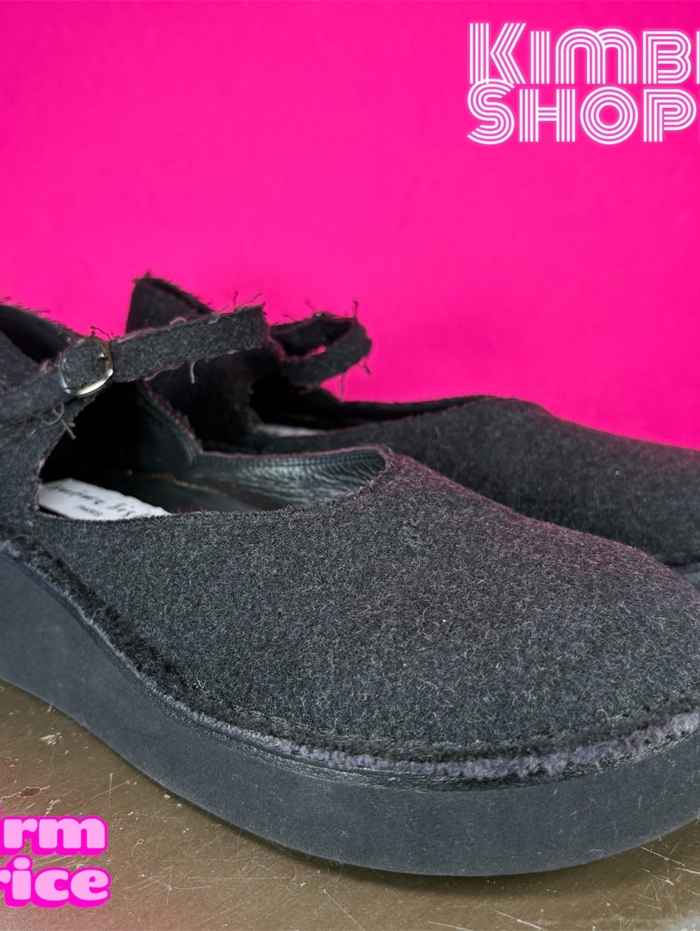 Sartore Sister's Wool Platform Wedge Heel Mary Jane Shoe EU 38 US 8 UK 6